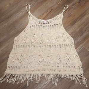 Boho cream colored tank top